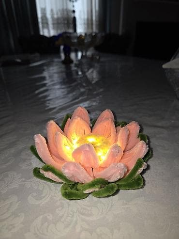 mini led: LED işıqlı dekorativ lotus gülü - Material: yumşaq məxməri/plyuş — 2