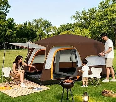 İdman alətləri: Ailəvi Kempinq Çadırı – Geniş və Rahat Ölçülər: - Uzunluq: yan 330 sm — 1