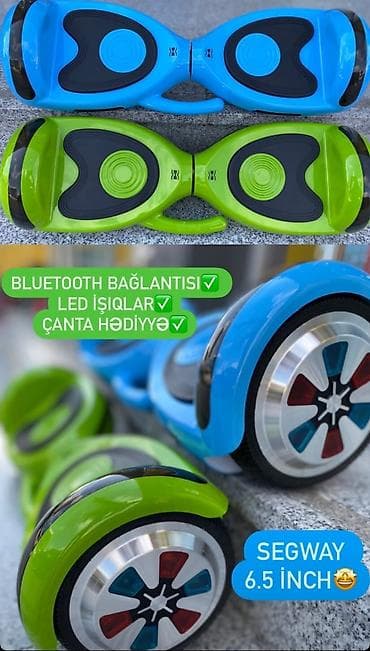 Elektrik nəqliyyatı: Hoverboard Segway🆕️ 🔹️Giroskuter 🔸️Howerboard ▪️Ən güclü 3 platalı — 1