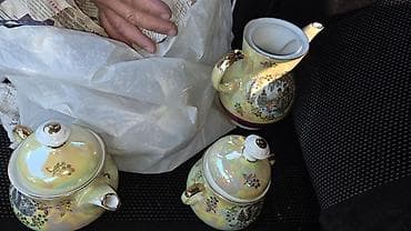 samovar luləyi: Çay dəsti, rəng - Sarı, Farfor — 3