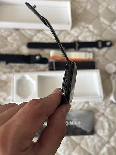 saat telefon: Ağıllı saat apple watch a class – kvadrat ekranlı, qara silikon — 2