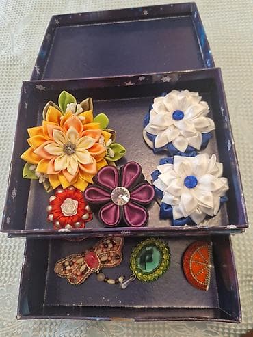 handmade: Əl işı aksesuarlar dəsti - Qutuda müxtəlif rəng və formalarda 12 ədəd — 2