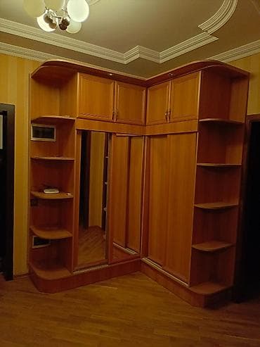 kunc şkaf: İşlənmiş, 2 qapılı, Güzgülü, Qəhvəyi, Digər material, Kupe, Künc dolab — 2