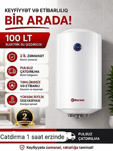 Aristonlar: Ariston 100 l, Yeni, Kredit yoxdur, Rayonlara çatdırılma, Pulsuz çatdırılma — 1
