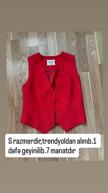 Jilet, S, rəng - Qırmızı