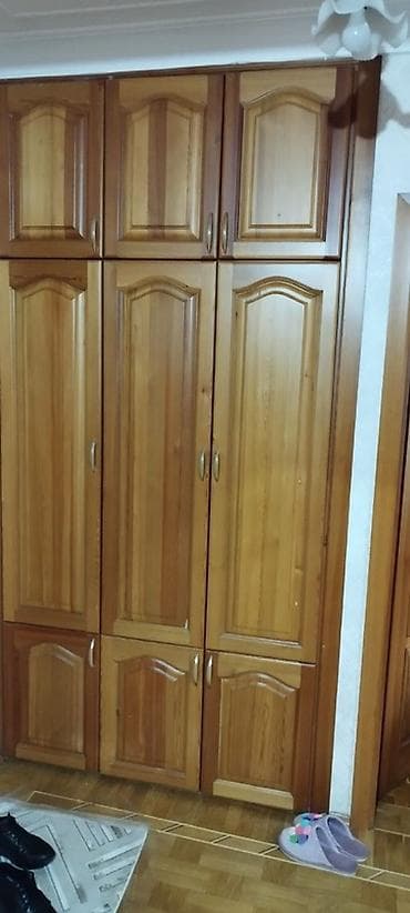 Mebel: Taxta qarderob/dolab dəsti - Material: tam ağac (təbii ağac