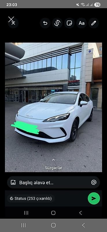 uaz satiram: BYD sedan – ağ rəng, . Depazit 200 .Gunluk 40 azn Sertifikatli — 1