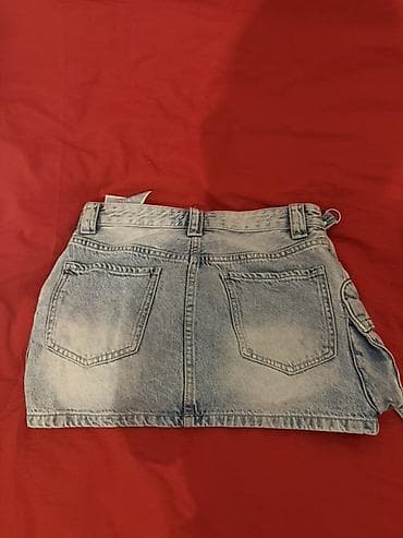 paltar qadin: Mini Ətək, Bershka, Cins, XS — 3
