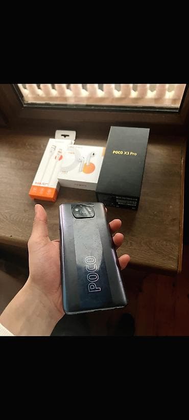 iphone x qiymət: Poco X3 Pro, rəng - Boz, Barmaq izi — 1