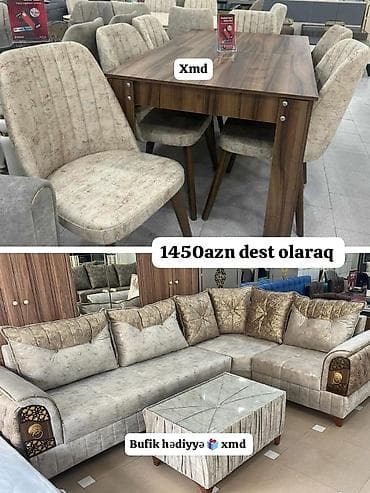 isdol usdul: Dəst mebel paketi - Qonaq otağı üçün L formalı yumşaq künc divan — 1