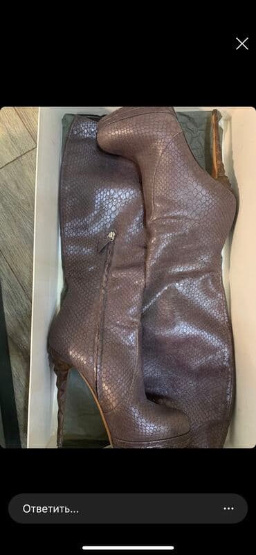 qadin botlari: Ölçü: 39, rəng - Qəhvəyi, İşlənmiş — 2