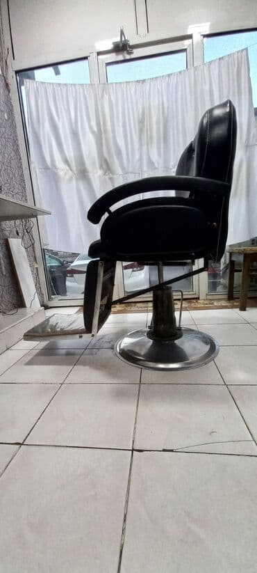 salon ucun canaq: Bərbər/kosmetoloji kreslosu - Rəng: qara, ağ tikişli - Yumşaq — 6