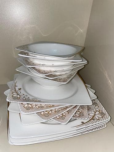 qoz agaci satilir: Nahar dəsti, rəng - Ağ, Farfor — 4