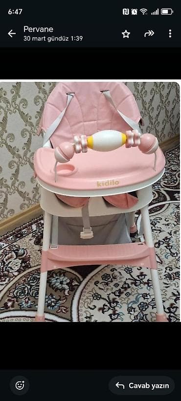 Uşaq yemək üçün yüksək oturacaq – Kidilo Unvan Quba - Rəng: açıq