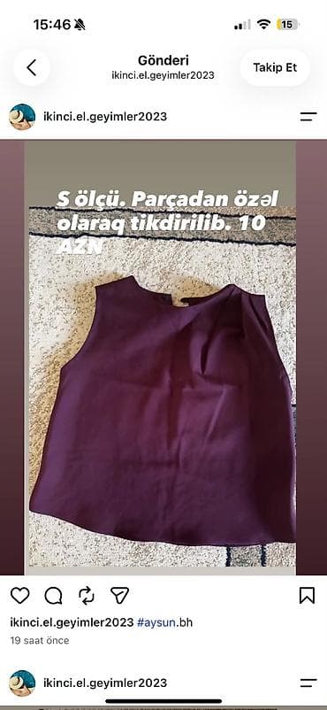 maykalar: Məhsul: Qadın geyimləri – S ölçü 1) Açıq mavi top - Tikdirilib - — 4