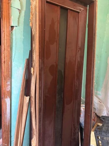 Бункерные двери: Taxta iç qapı dəsti - Material: ağac/taxta (şokolad-qəhvəyi rəng). - — 3