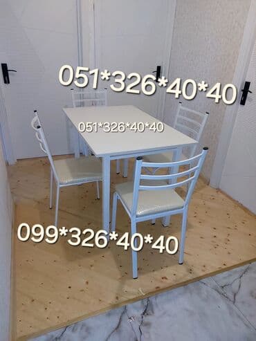 Masa və oturacaq dəstləri: Qonaq otağı üçün, Yeni, Açılmayan, Kvadrat masa, 8 stul — 15