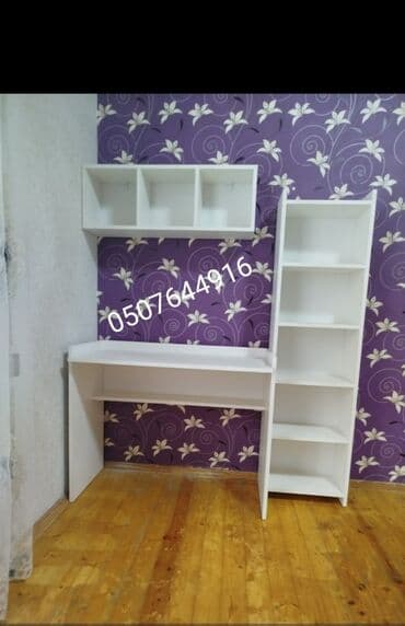 metbex stolu: Düz masa, Stulsuz, Polkalı, Siyirməli, Azərbaycan, Mat laminat — 5