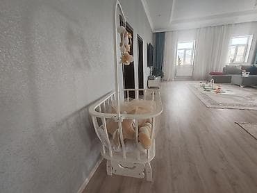 Ağ rəngdə beşik/kiçi̇k yelləncək beşik seti - Material: möhkəm ağ