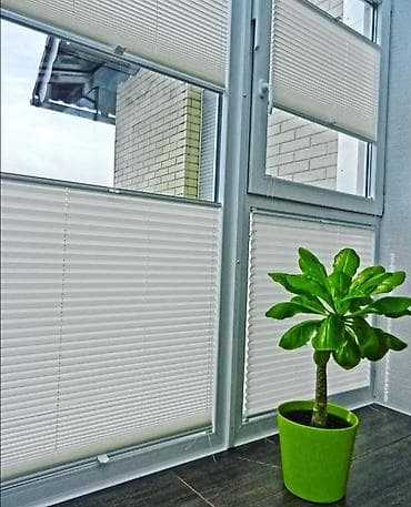 Plisse jalüz pərdələr - Tip: Plisse (bükümlü) jalüz pərdələr, şüşə