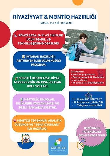 Repetitor, Riyaziyyat, Azərbaycan dili, Abituriyent hazırlığı