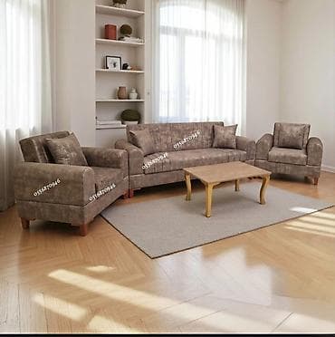 Yeni, Divan, 2 kreslo, Bazalı, Açılan — 1