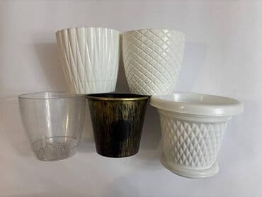 orxideya qiymetleri: Dekorativ plastik gül dibçəkləri (işlənmiş) - Müxtəlif dizaynlarda 5 — 1