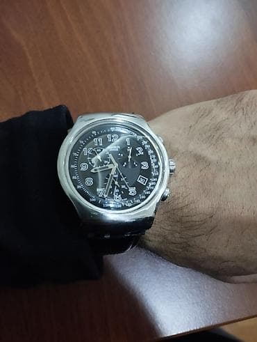 dəmir saatlar: İşlənmiş, Qol saatı, Swatch, rəng - Ağ — 1