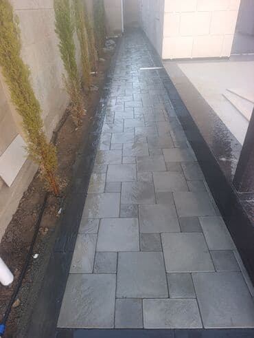 duz corek: Tamet döşəmə xidməti – dekorativ beton/daş təməli ilə həyət və giriş — 12