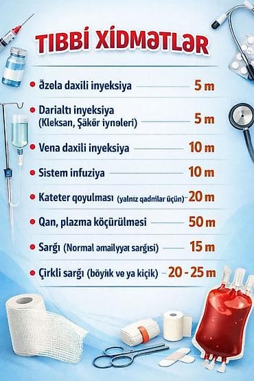 Tibbi xidmətlər - Əzələ daxili inyeksiya — 5 m - Dəri altı inyeksiya