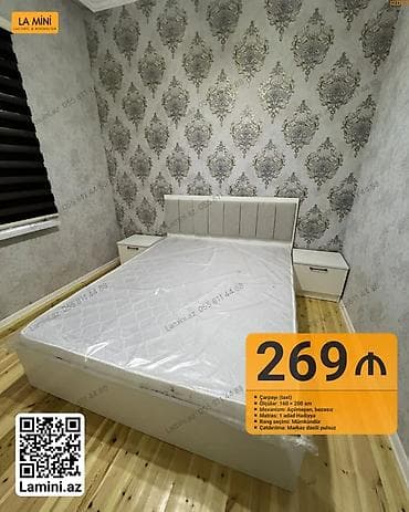 Ev və bağ: Çarpayı (taxt) - Ölçülər: 160 x 200 sm - Mexanizm: açılmayan, bazasız — 1