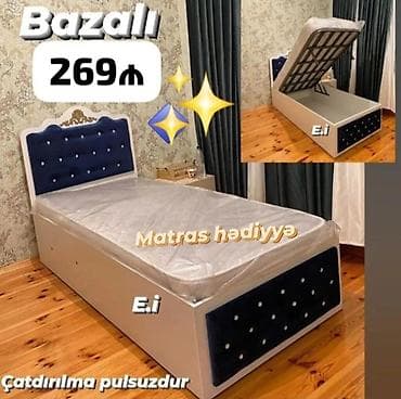 Yeni, Təknəfərlik çarpayı, Bazalı, Matras ilə, Siyirməsiz