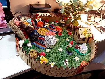 Fiqurlar: Dekorativ miniatür kompozisiya – Novruz/etno mövzulu diorama - — 1