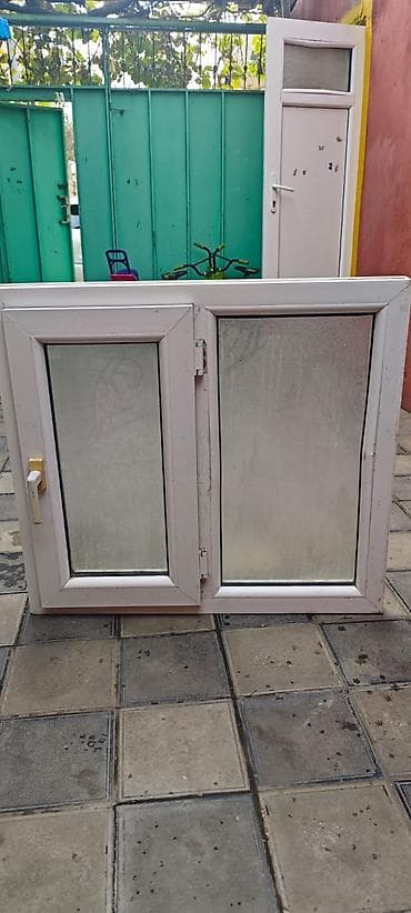 plastik qapllar: PVC pəncərə bloku – 2 açılan qanadlı - Material: ağ rəngli PVC profil — 1