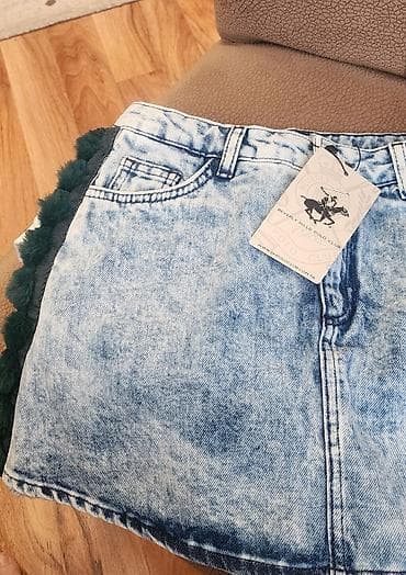 polo şalvar: Beverly Hills Polo Club qız uşaqları üçün dəst - Denim ətək — 1