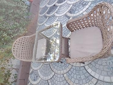 sutul: Balkon üçün, İşlənmiş, Açılmayan, Kvadrat masa, 2 stul — 6
