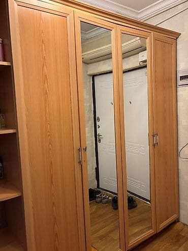 4 qapili dolablar: 4 qapılı, Güzgülü, Qəhvəyi, Taxta, Açılan, Künc dolab — 1