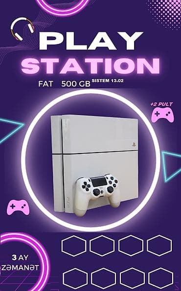 PlayStation 4 (PS4) FAT – 500 GB, sistem versiyası 13.02 - Rəng: ağ -
