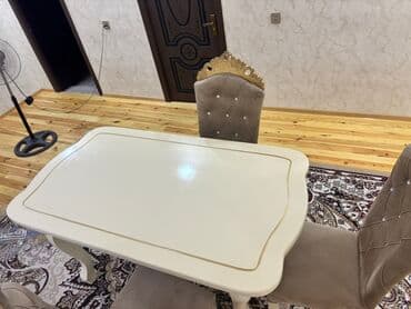 дачный набор стол и стулья: Для гостиной, Прямоугольный стол, 6 стульев — 1