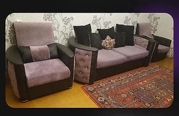 3 parçalı yumşaq mebel dəsti - Tərkib: 1 üçnəfərlik divan + 2 kreslo