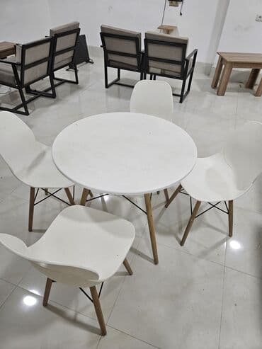 пластик терезе: Mətbəx üçün, Yumru masa, 4 stul — 2