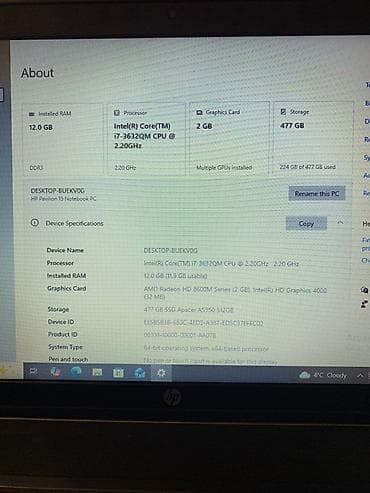 11 pro dubay: HP noutbuk Xüsusiyyətlər və dizayn: - Gümüş rəngli qapaq, HP loqosu — 5