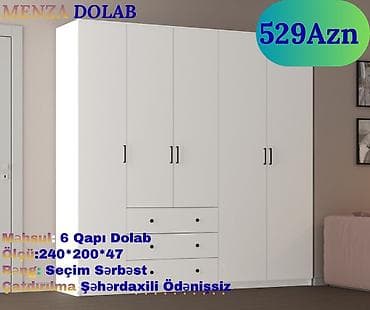 5 qapı, Siyirməli, Ağ, Açılan, Düz dolab