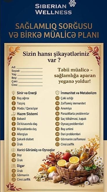 Sağlamlıq və gözəllik: Siberian Wellness – Sağlamlıq sorğusu və fərdi müalicə planı Xidmətin — 1