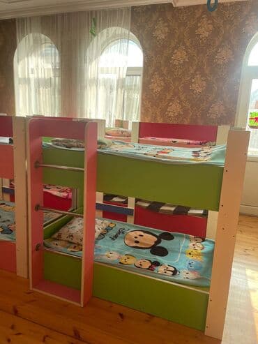 купить кровать трансформер: Oğlan və qız üçün, Çarpayı, Matrassız, Siyirməsiz, Laminat — 2