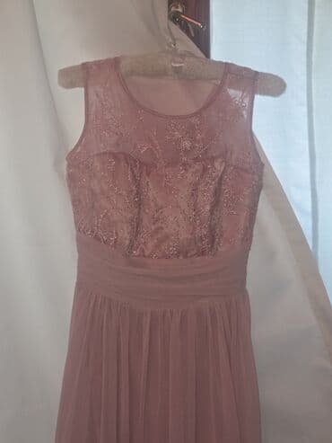 Jiletlər: Məhsul: Zərif pudra-çəhrayı gecə/ziyafət donu - Üst hissə: şəffaf tül — 4