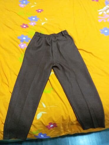 i̇pli qadın kupalnikləri: Qadın triko dəst - Dəst: zolaqlı triko sviter + qəhvəyi triko şalvar — 4