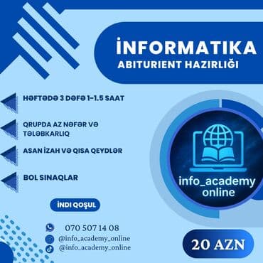 подготовка начальных классов: Repetitor, İnformatika, Azərbaycan dili, İmtahanlara hazırlıq, Abituriyent hazırlığı — 1