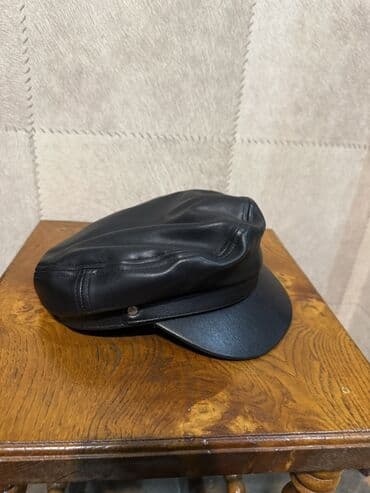 Daewoo: Qara dəri kepka – kapitan/baker boy stili - Material: yüksək — 6