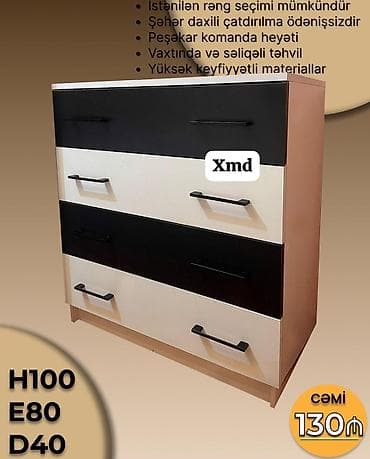 hermes tekstil: Mebel: Komod (çeşidli modellər) Ölçülər: H100 x E80 x D40 sm — 4